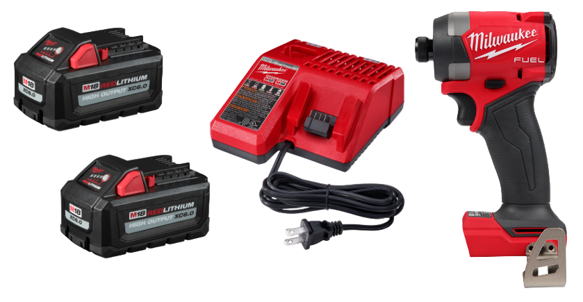 Milwaukee 48-59-1862S M18 2-Pack Start Kit w/ FREE M18 1/4 Hex Impact Driver 2953-20