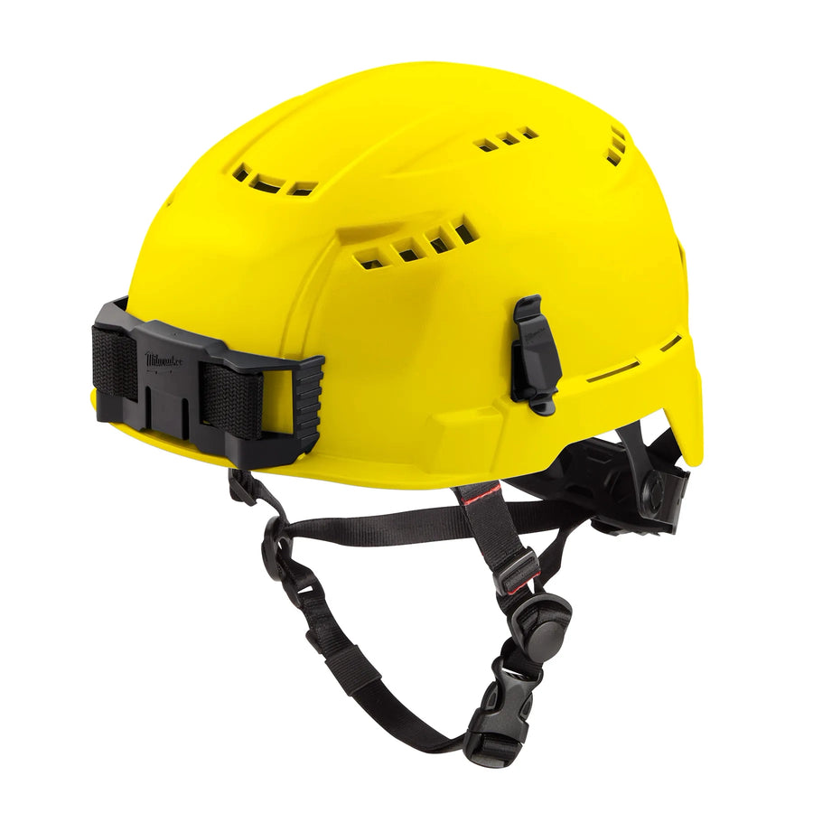 Milwaukee BOLT Vented Safety Helmet w/ BOLT Cooling Sweatband and Cooling Liner - Type 2 Class C, Yellow, no brim