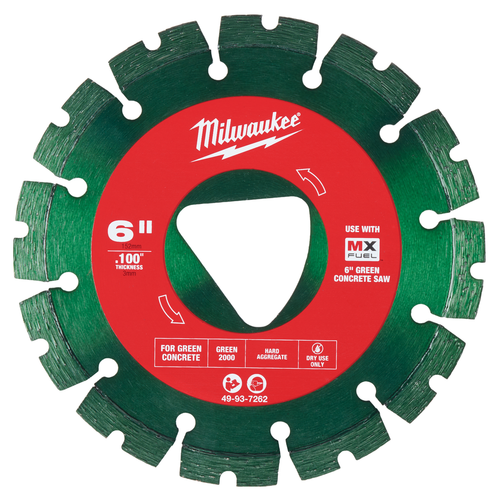 Green 6" x .100" Diamond Blade for Green Concrete 49-93-7262