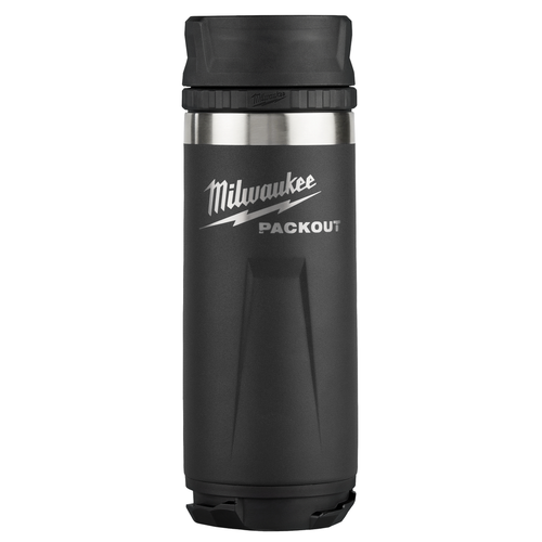 Milwaukee PACKOUT 18oz Insulated Bottle with Sip Lid, black, model 48-22-8395B