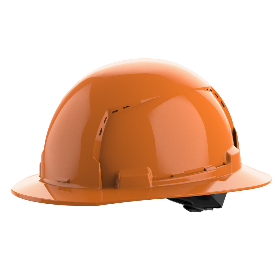 Milwaukee BOLT Vented Hard Hat w/ Ratcheting Suspension - Type 1, Class C, Orange, full brim