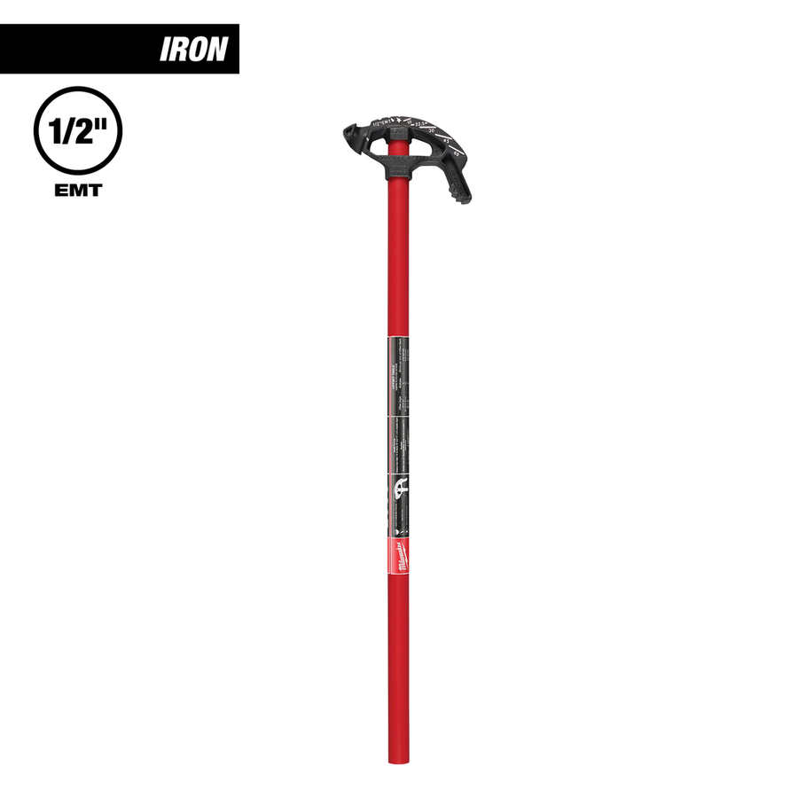 Milwaukee 1/2 inch EMT Iron Conduit Bender 48-22-4080 with heavy-duty iron shoe and double bolted handle