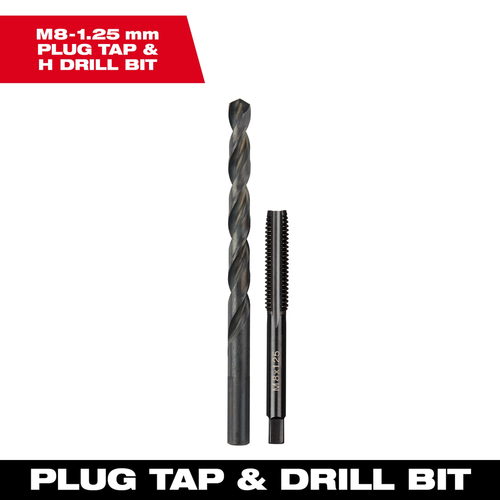 M8-1.25 mm Straight Flute Plug Tap & H Drill Bit 49-57-5543