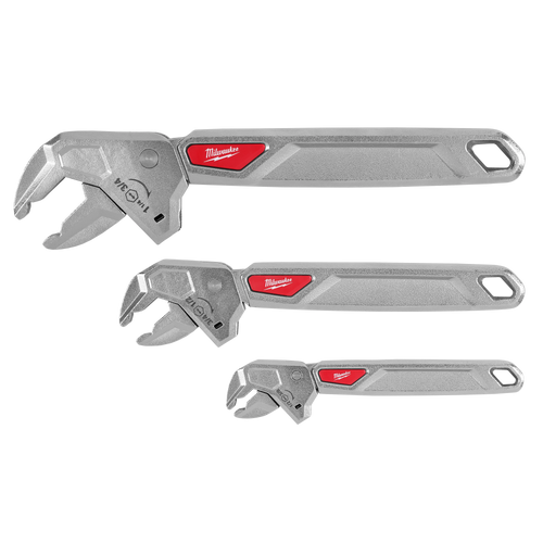Milwaukee 3PC Ratcheting Adjustable Wrench Set 48-22-7422 with 6, 8 and 10 inch ratcheting adjustable wrenches