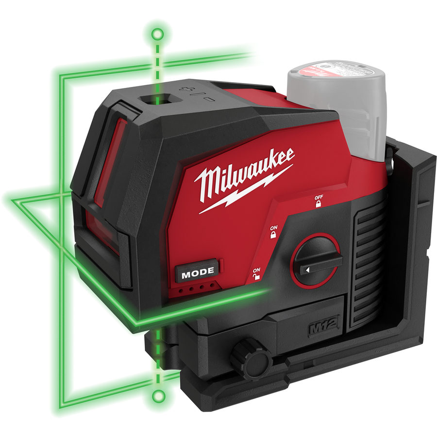 Milwaukee M12 Green Cross Line and Plumb Points Laser 3622-20