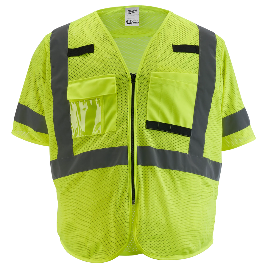 Milwaukee Class 3 High Visibility Mesh Safety Vest, Yellow