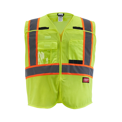 Milwaukee Class 2 Breakaway High Visibility Yellow Mesh Safety Vest - 2XL/3XL (ANSI/CSA) 48-73-5173C