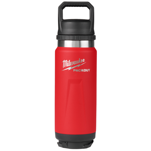 Milwaukee PACKOUT 24oz Insulated Bottle with Chug Lid 48-22-8396R in red stainless steel
