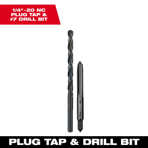 1/4"-20 NC Straight Flute Plug Tap & #7 Drill Bit 49-57-5534