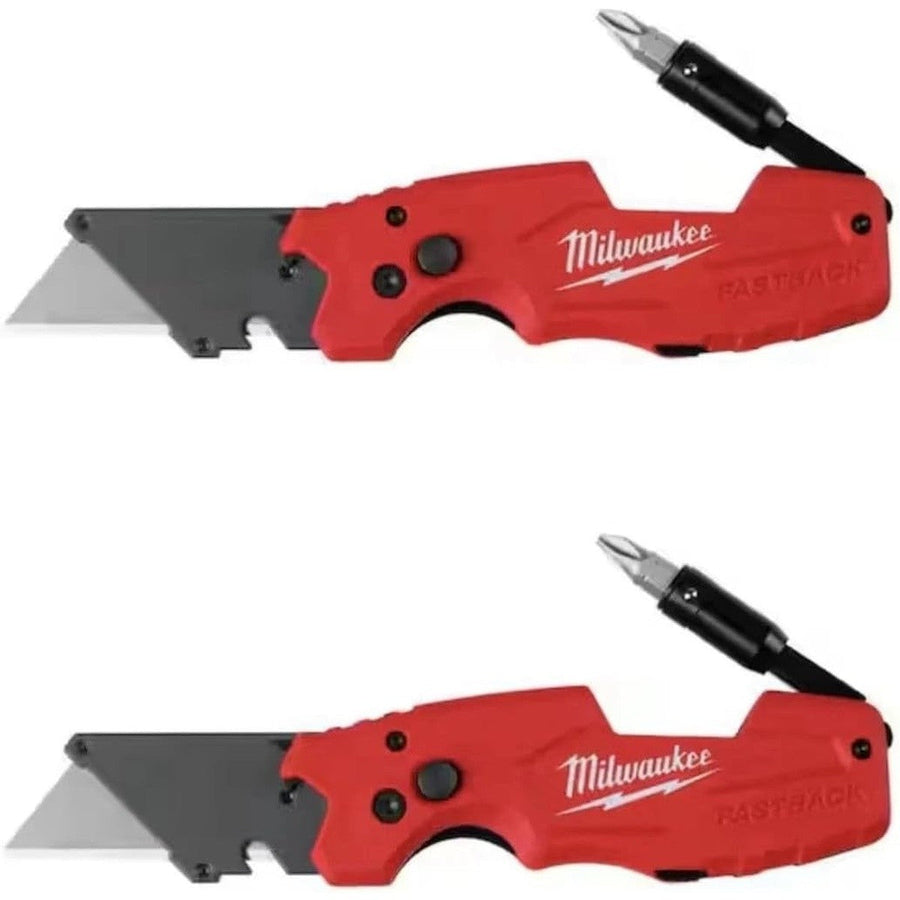 Milwaukee FASTBACK 6IN1 Folding Utility Knife 2-Pack 48-22-1505D: two knives