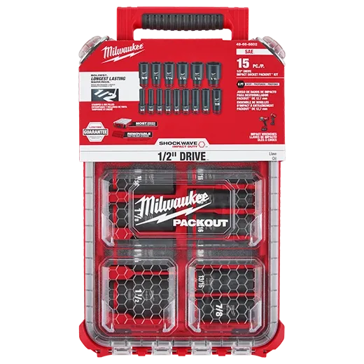SHOCKWAVE Impact Duty™ Socket 1/2” Dr 15PC SAE PACKOUT Set