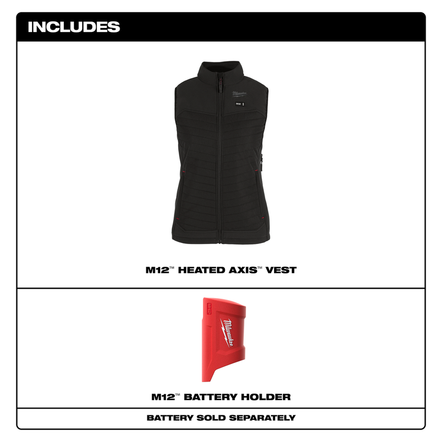 Milwaukee M12 Women's Heated AXIS Vest, Black