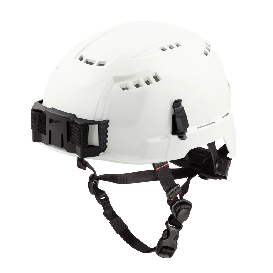Milwaukee BOLT Vented Safety Helmet w/ BOLT Cooling Sweatband and Cooling Liner - Type 2 Class C, White, no brim
