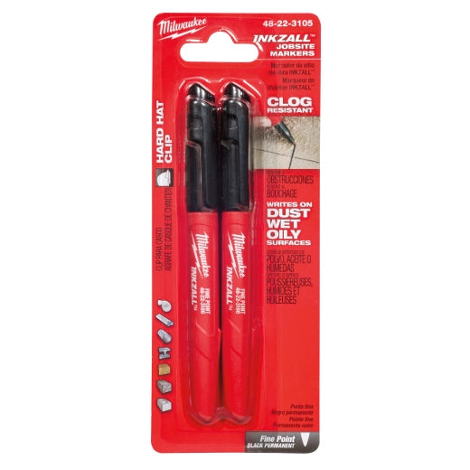 Milwaukee 2PK INKZALL Black Fine Point Marker 48-22-3105