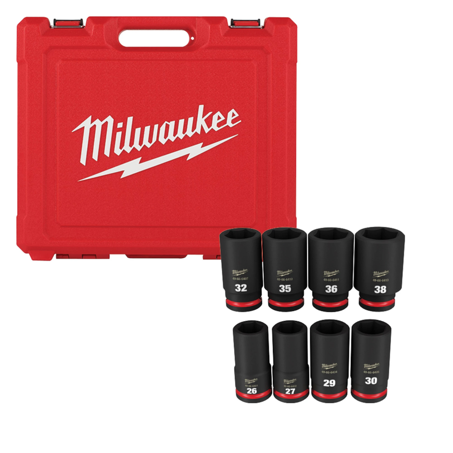 Milwaukee 8-Piece SHOCKWAVE Impact Duty 3/4-inch Drive Metric Deep 6-Point Socket Set 49-66-7020