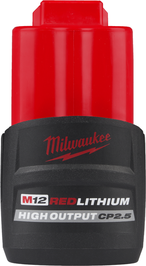 Free: Milwaukee M12 REDLITHIUM HIGH OUTPUT CP2.5 battery 48-11-2425