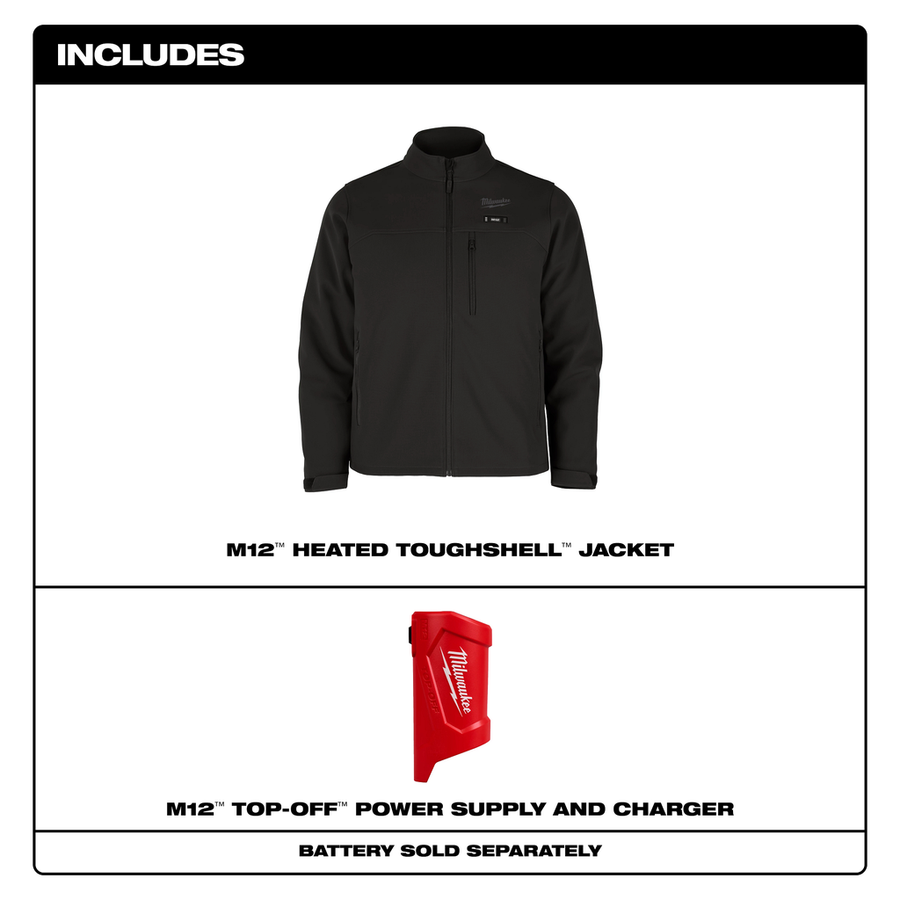 Milwaukee M12 Heated TOUGHSHELL Work Jacket, Black