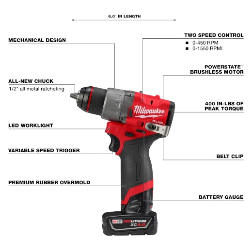 M12 FUEL™ 1/2" Drill/Driver Kit