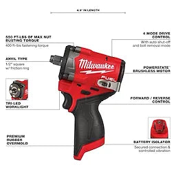 M12 FUEL™ Stubby 1/2" Impact Wrench