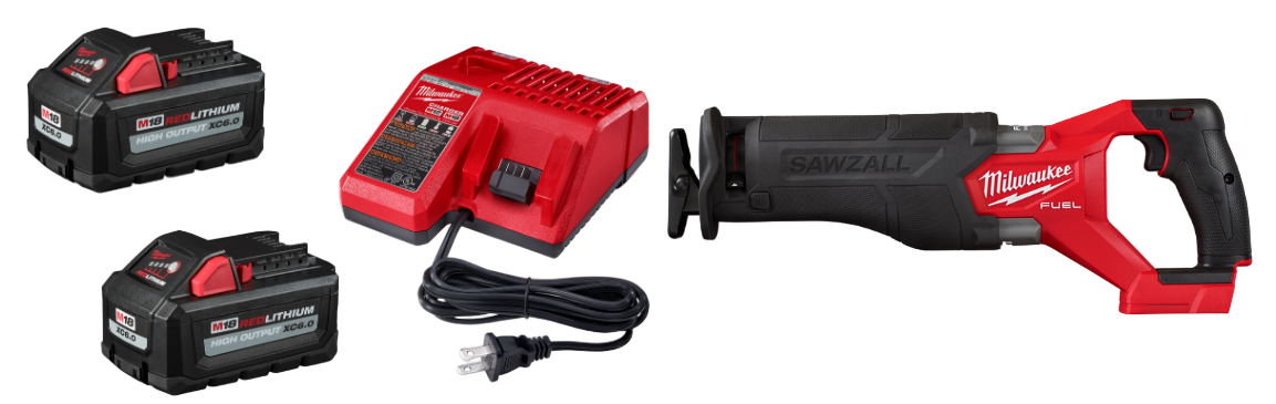 Milwaukee 48-59-1862S M18 2-Pack Start Kit w/ FREE M18 SAWZALL 2821-20