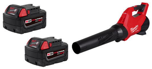 Milwaukee 48-11-1852 2 Pack of M18 5.0 Batteries w/ FREE M18 Blower 3017-20