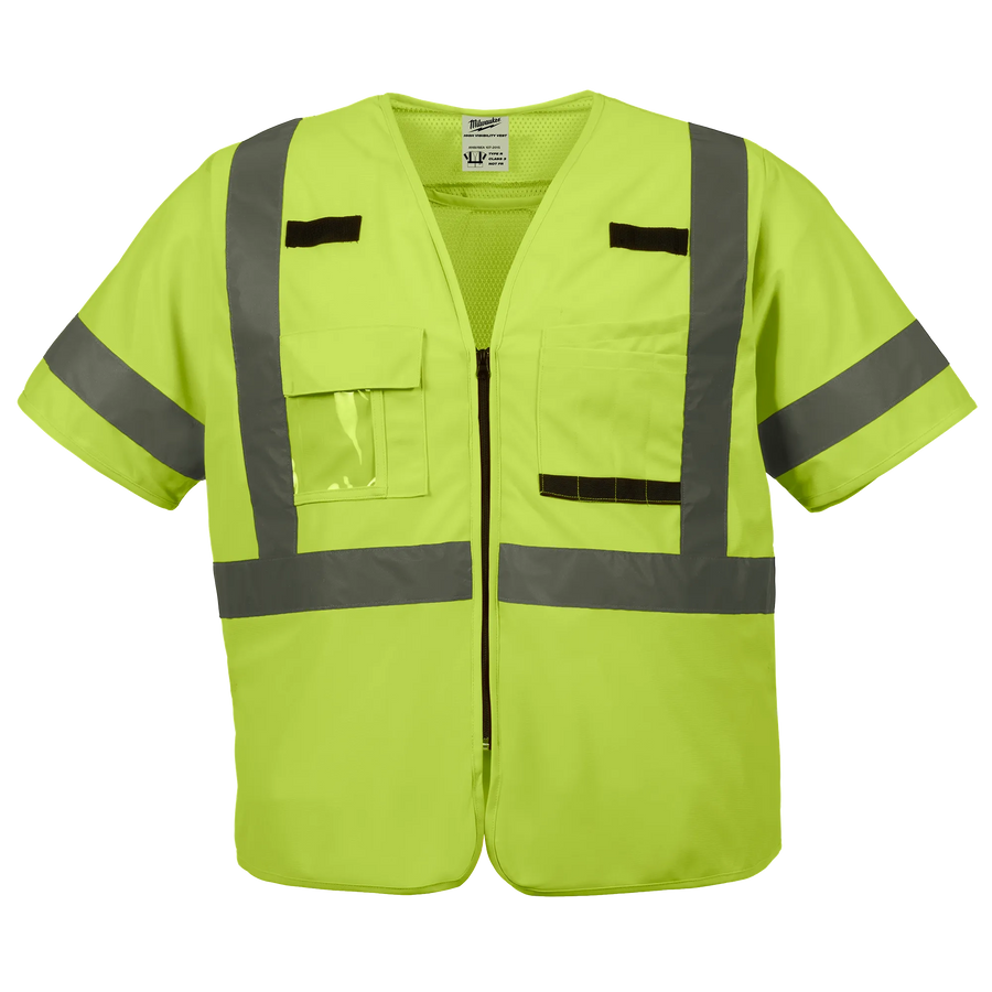 Milwaukee Class 3 High Visibility Safety Vest, Yellow