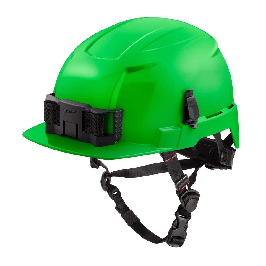 Milwaukee BOLT Safety Helmet w/ BOLT Cooling Sweatband and Cooling Liner - Type 2 Class E, Green, front brim
