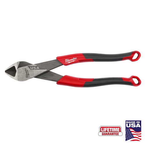 Milwaukee 8" Diagonal Comfort Grip Cutting Pliers MT558, USA-made press-forged steel cutter