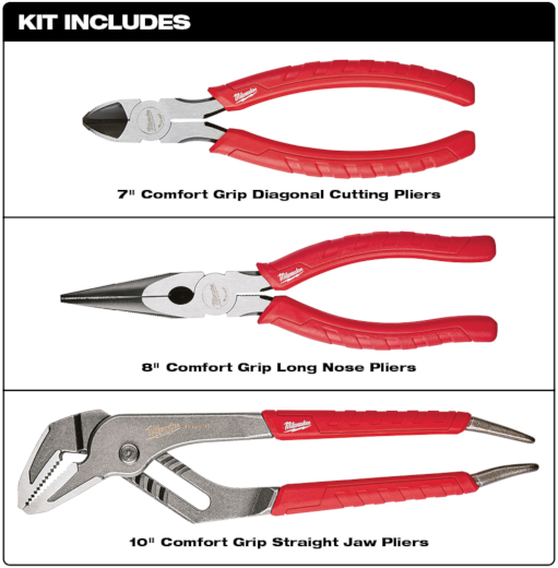3 PC. Comfort Grip Pliers Kit