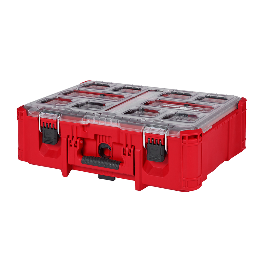 Milwaukee PACKOUT Deep Organizer 48-22-8432 with clear lid and quick-adjust dividers