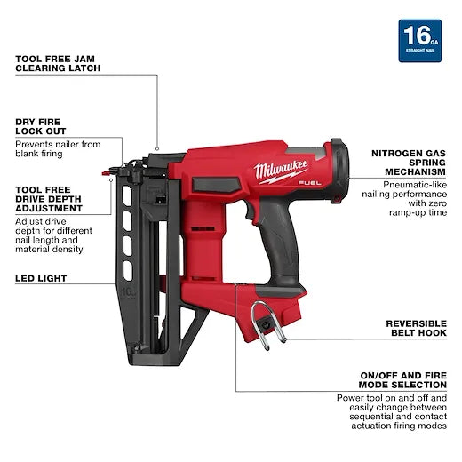 M18 FUEL™ 16 Gauge Straight Finish Nailer