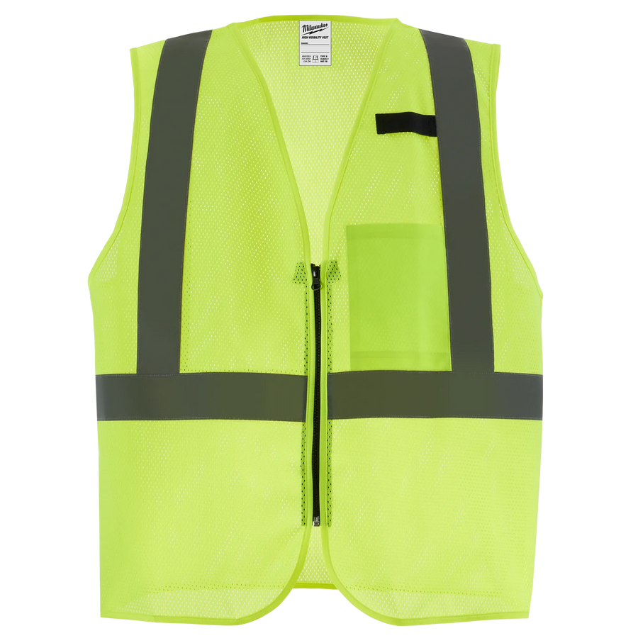 Milwaukee Class 2 High Visibility Yellow Mesh One Pocket Safety Vest - 2X/3X 48-73-2243C