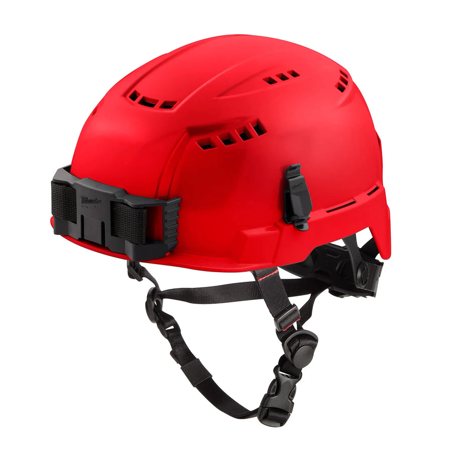 Milwaukee BOLT Vented Safety Helmet w/ BOLT Cooling Sweatband and Cooling Liner - Type 2 Class C, Red, no brim