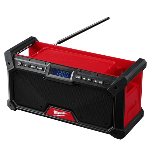 Milwaukee M18 Bluetooth Jobsite Radio 2952-20 with dual woofers and metal grille