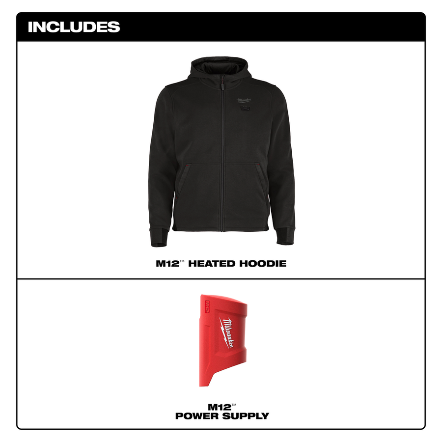 Milwaukee M12 Heated Full-Zip Hoodie, Black