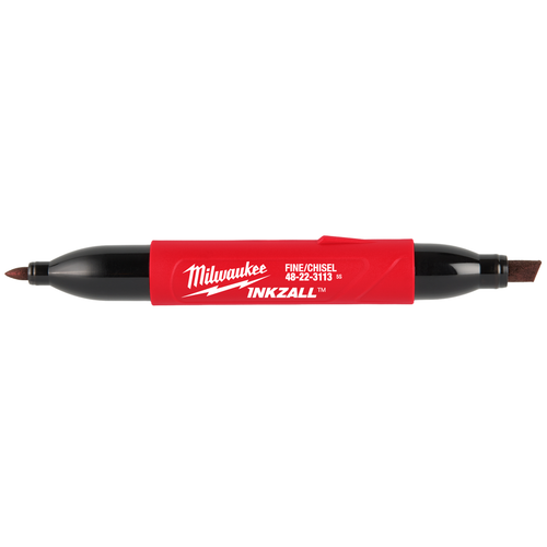 INKZALL Double Sided Black Jobsite Marker – Fine Point & Chisel Tip 48-22-3113