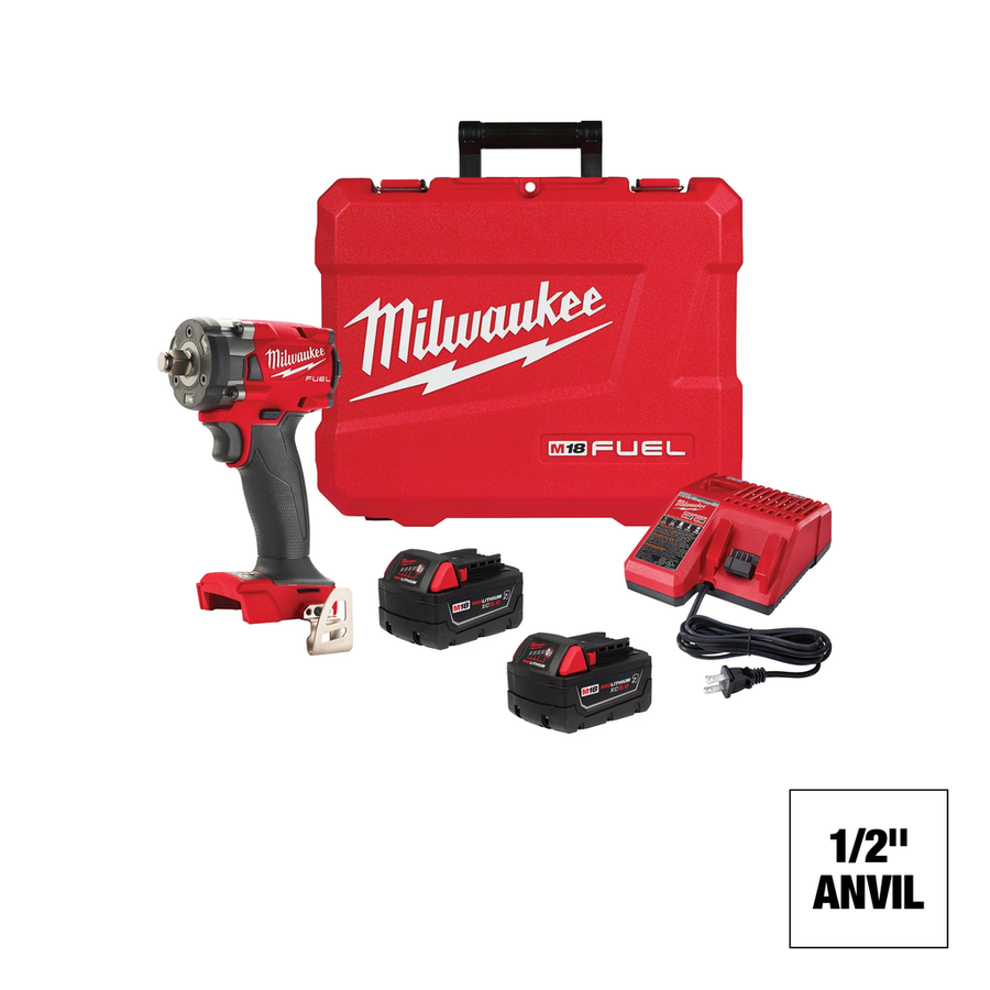 Milwaukee M18 FUEL 1/2 inch Compact Impact Wrench with Friction Ring 2855-22R kit
