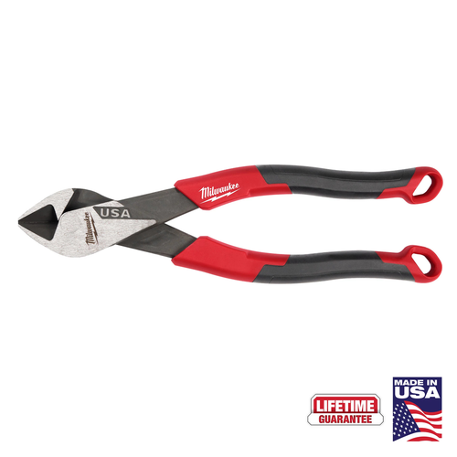Milwaukee 7-inch Diagonal Comfort Grip Cutting Pliers MT557, USA-made press-forged steel with laser-hardened cutting edge
