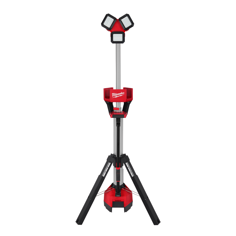 Milwaukee M18 ROCKET Tower Light/Charger 2136-20 - cordless 6,000 lumen jobsite light tower with three pivoting LED heads and built-in M18 charger