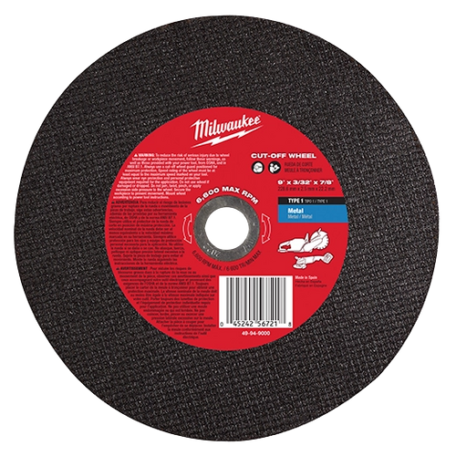 9" x 3/32" x 7/8" Cut-Off Wheel (Type 1) (49-94-9000)