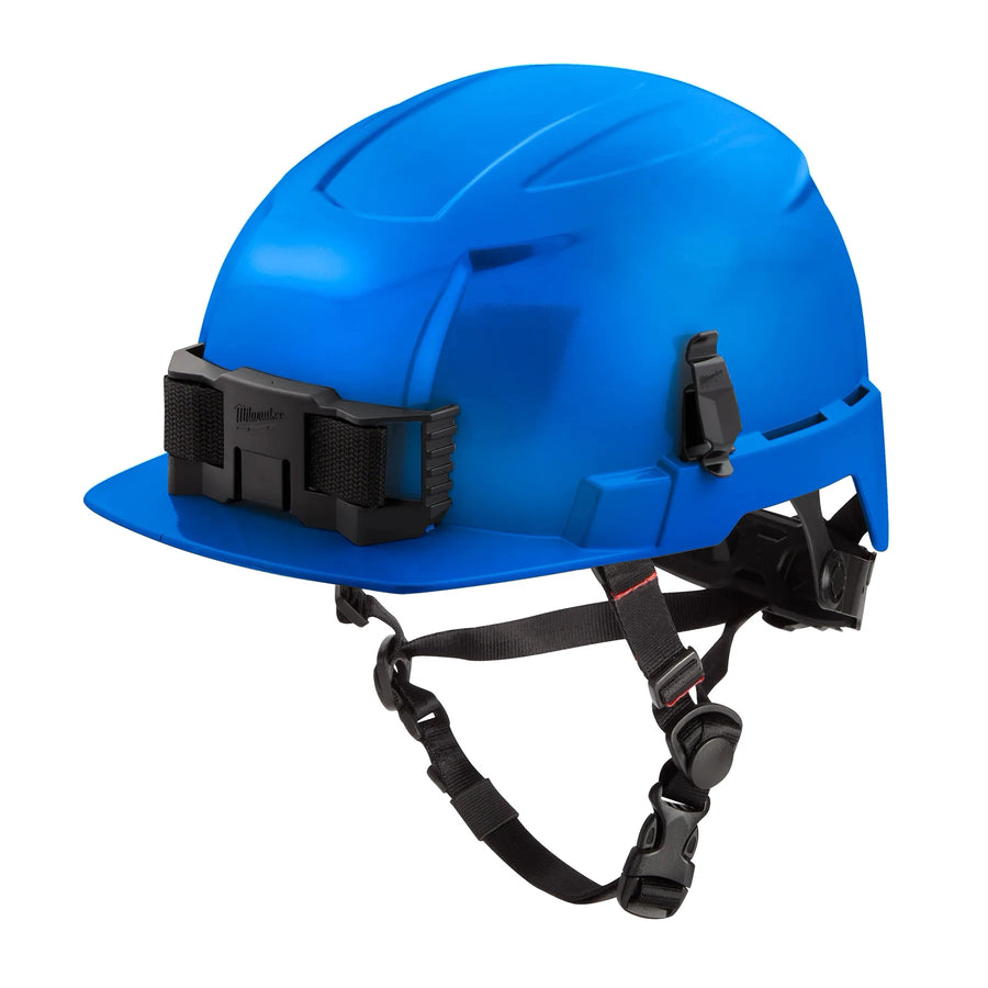 Milwaukee BOLT Safety Helmet w/ BOLT Cooling Sweatband and Cooling Liner - Type 2 Class E, Blue, front brim