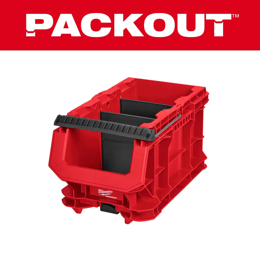 Milwaukee PACKOUT Compact Crate 48-22-8437 with two dividers installed