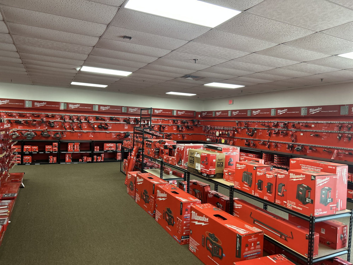 Inside the eBolt Supply Jacksonville store: Milwaukee M18 FUEL kits on display