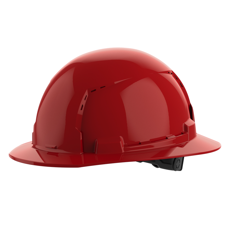BOLT Red Full Brim Hard Hat w/ BOLT Cooling Hard Hat Sweatband and 6pt Ratcheting Suspension - Type 1 Class C (48-73-1857C)