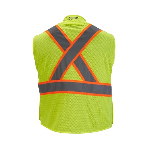 Milwaukee Class 2 Breakaway High Visibility Mesh Safety Vest (ANSI/CSA), Yellow